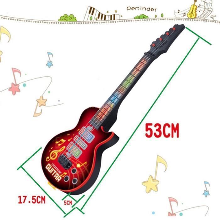 Jouet de guitare électrique - ZGEER - 4 cordes - Rouge - 3 ans et plus