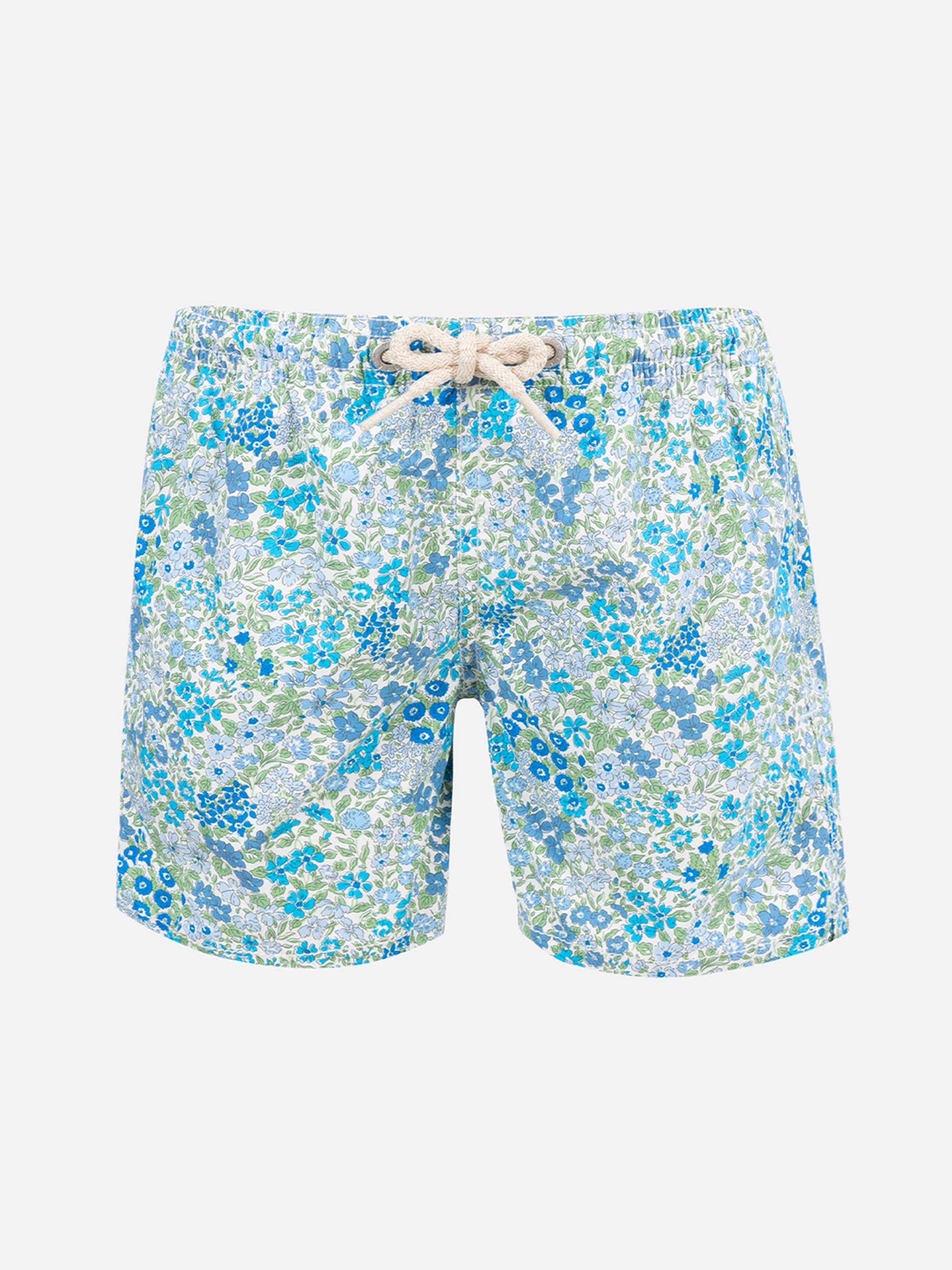 Costume da bagno da bambino in jeans di media lunghezza con stampa Joa