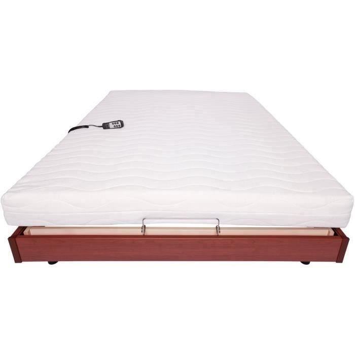 Set relax: materasso + base letto elettrica 140x190 - Schiuma - Rigido - TALCA Made in France