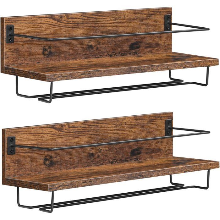 HOOBRO Porte-Bouteilles de Vin Murals Lot de 2, Porte-Bouteilles Suspendus, Porte-Verres, pour Salon, Salle à Manger, Cuisine