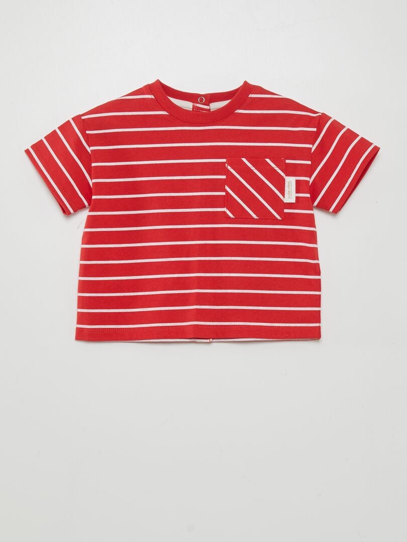 Gestreept T-shirt - WIT