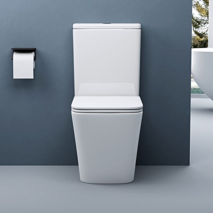 Sogood WC floor-standing ceramic toilet, white, with cistern and soft-close seat, Stand112T