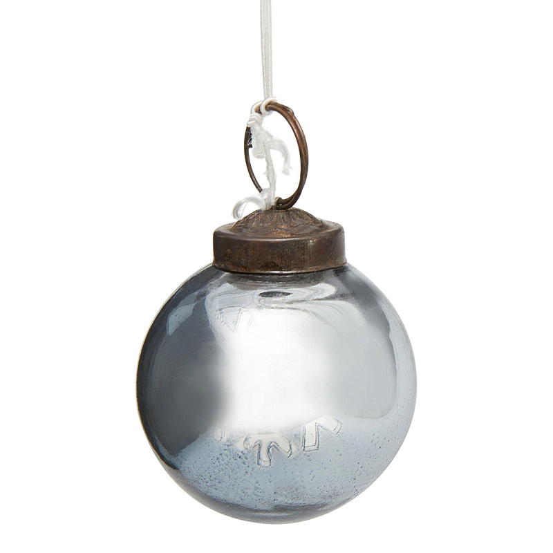 Hem Julkula 6 cm glas silvergrå