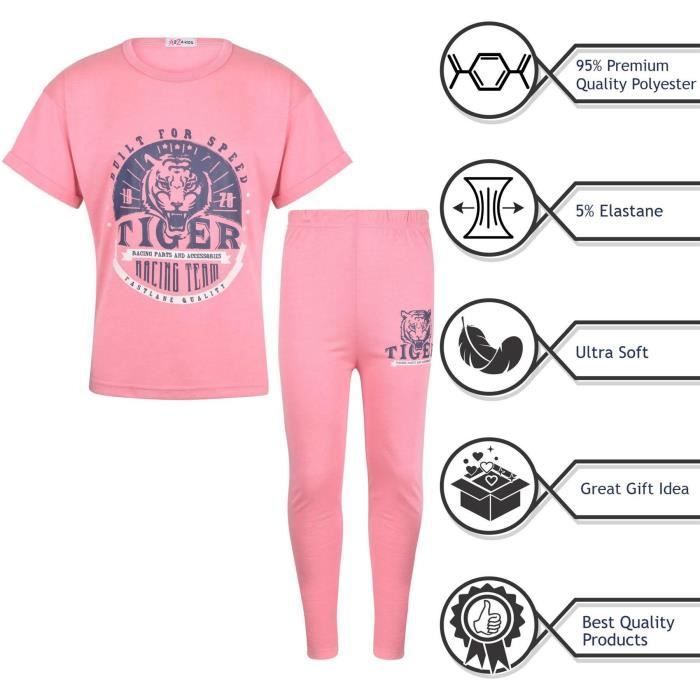 Tiger Racing Team Pink T-Shirt & Leggings Set for Baby Girls