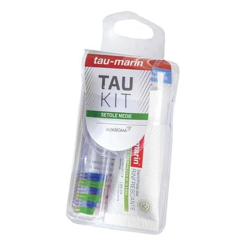 ALFASIGMA TAU MARIN Tau-Marin Modulaire tandenborstel medium formaat + tandpasta 20 ml reisset
