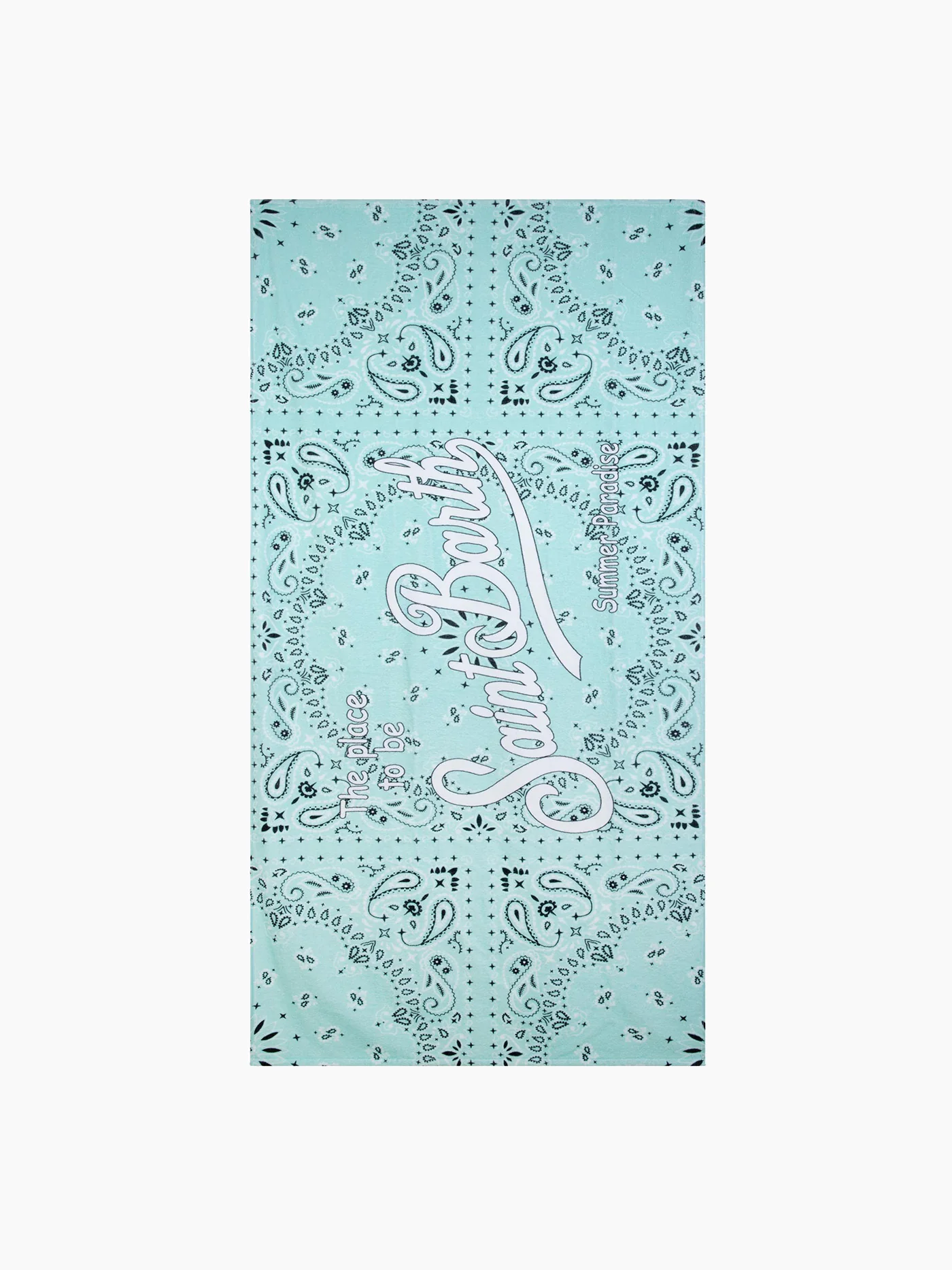 Strandhåndklæde med aquagrønt bandana-print