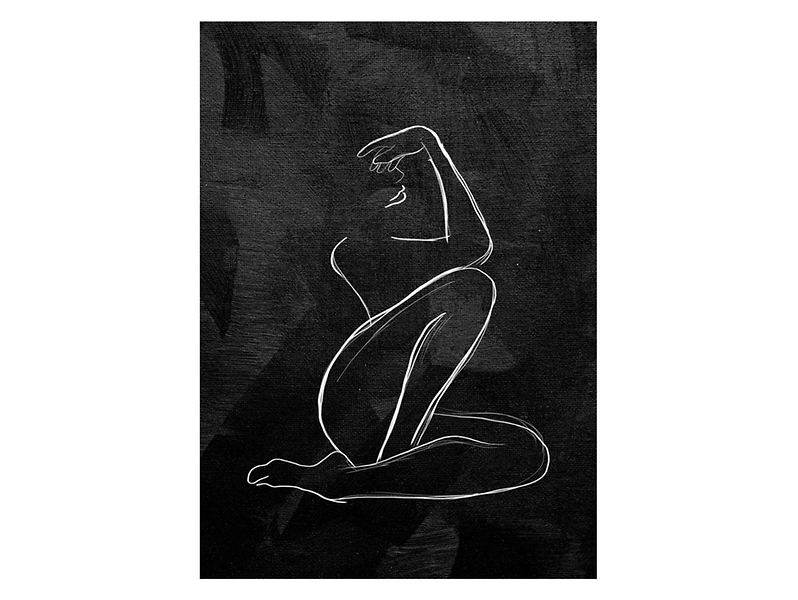 Plakat Line Art Czarny 50x70 cm