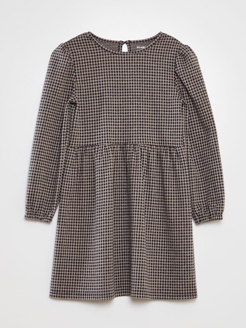 Flanellen jurk - BEIGE