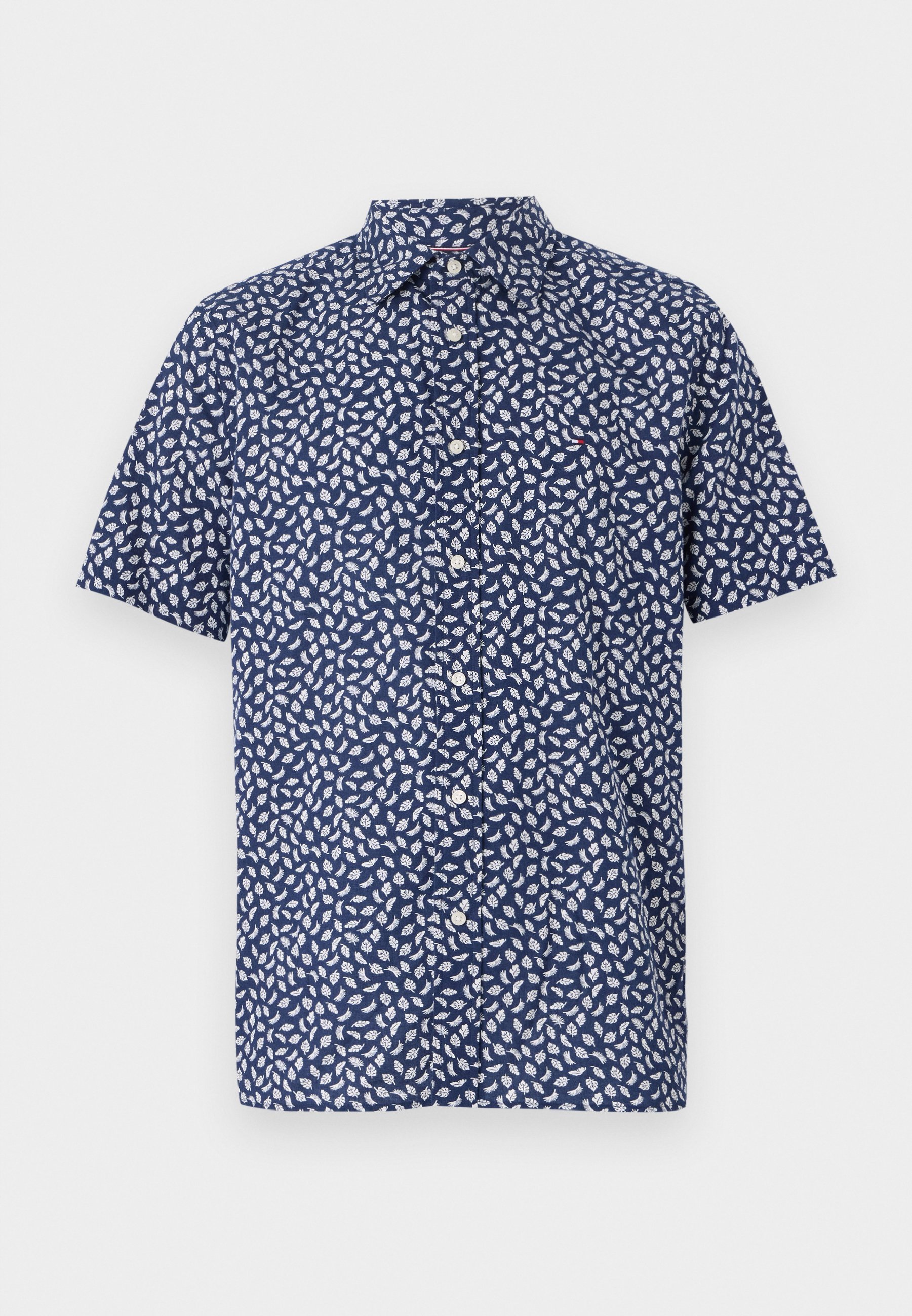Tommy Hilfiger Hemd – Hemd – Preppy-Stil, Marineblau/Elfenbein, Blütenblatt