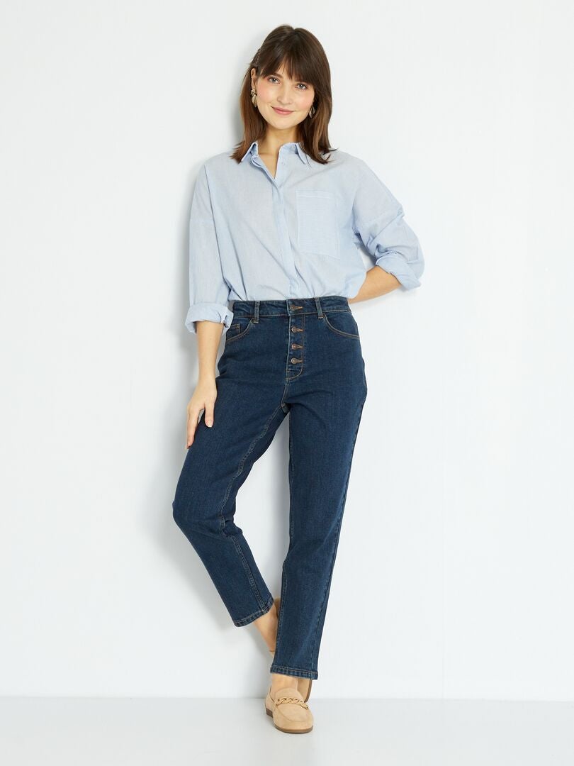 Calça jeans Mom de cintura super alta - L28 - AZUL