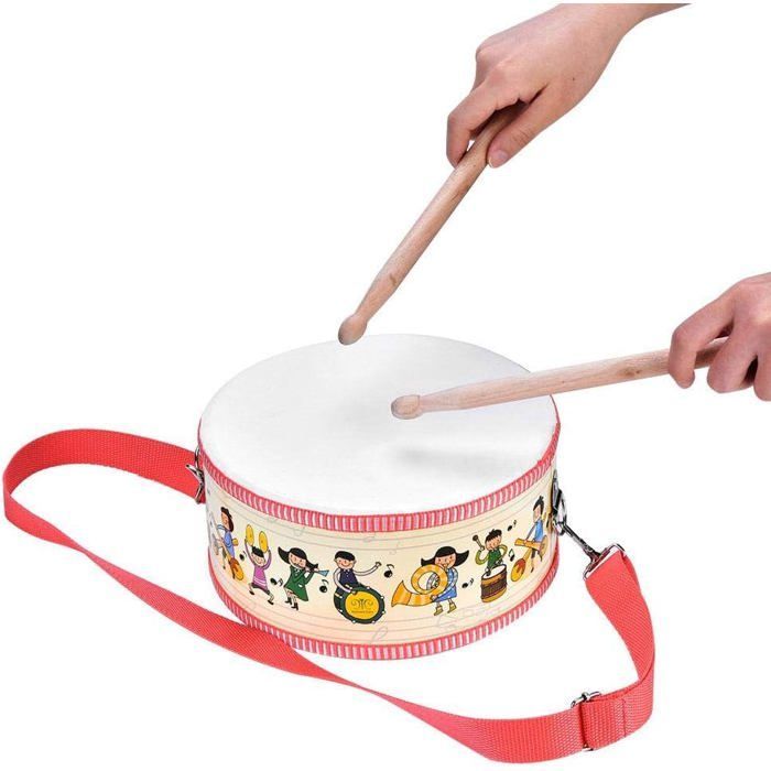 Instrumento de percusión - GIGICIAL - Tambor infantil - Madera - Compacto - Correa de transporte