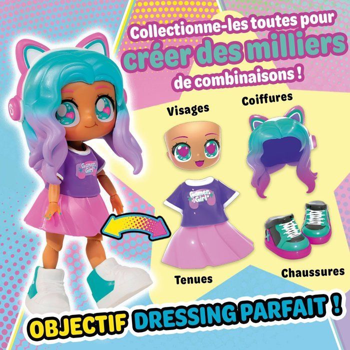 Boneca personalizável - BANDAI - Animakii - HEA26352 - Mágica e Estudante