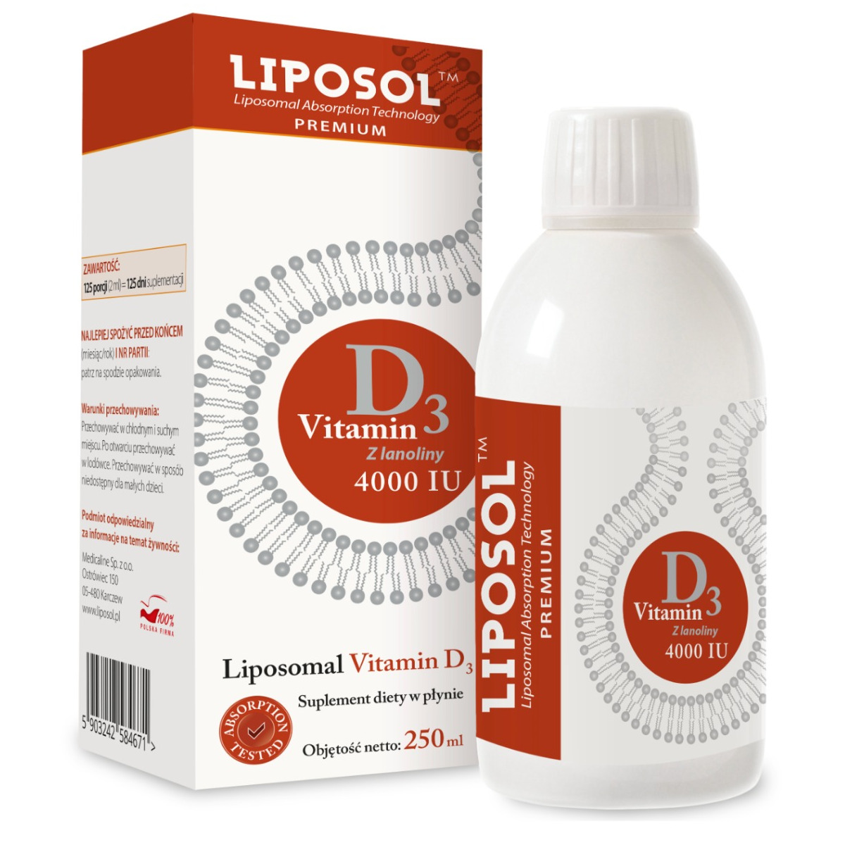 Aliness Liposol liposomski vitamin D3 4000 ie