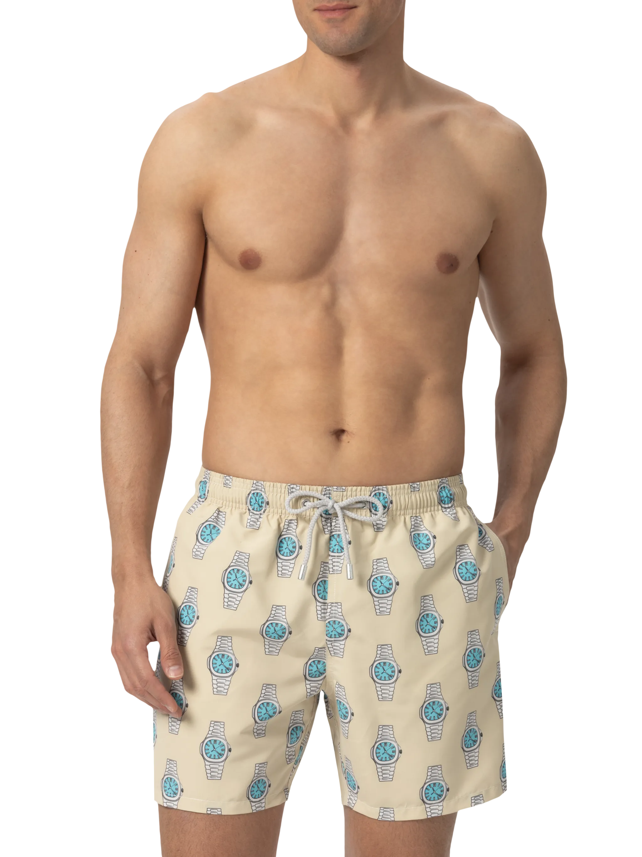 Gustavia midi-badpak met horlogeprint