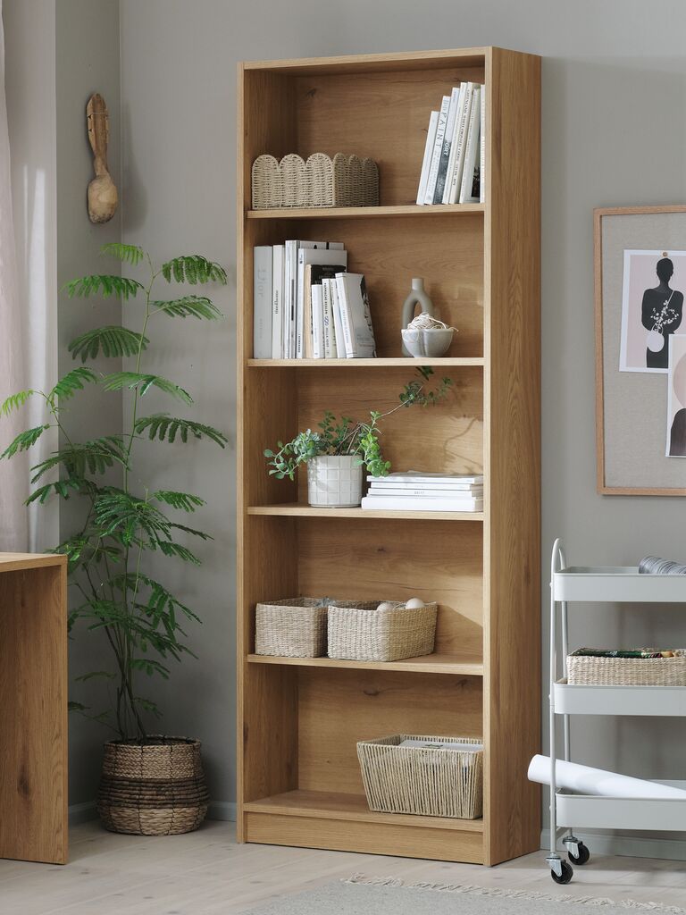 HORSENS HORSENS bibliotēkas plaukts, 5 plaukti, plats, siltā ozolkoka krāsā
