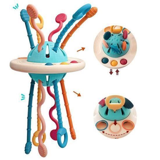Juguetes sensoriales para bebés de 12 a 18 meses, juguetes Montessori con forma de ovni hechos de silicona de grado alimenticio para bebés de 1 año en adelante.