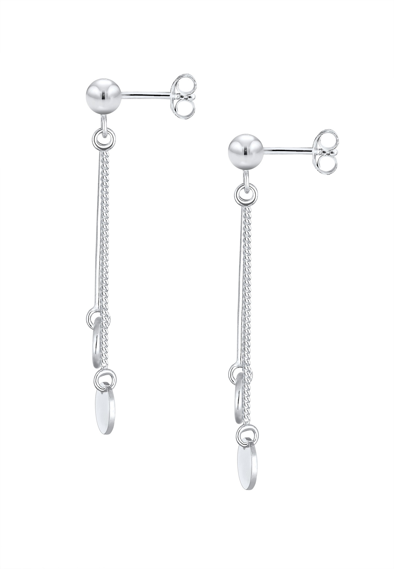 Elli Femmes Pendentif d'oreilles Chaîne Cercle Bâton Géo Basique en Argent Sterling 925