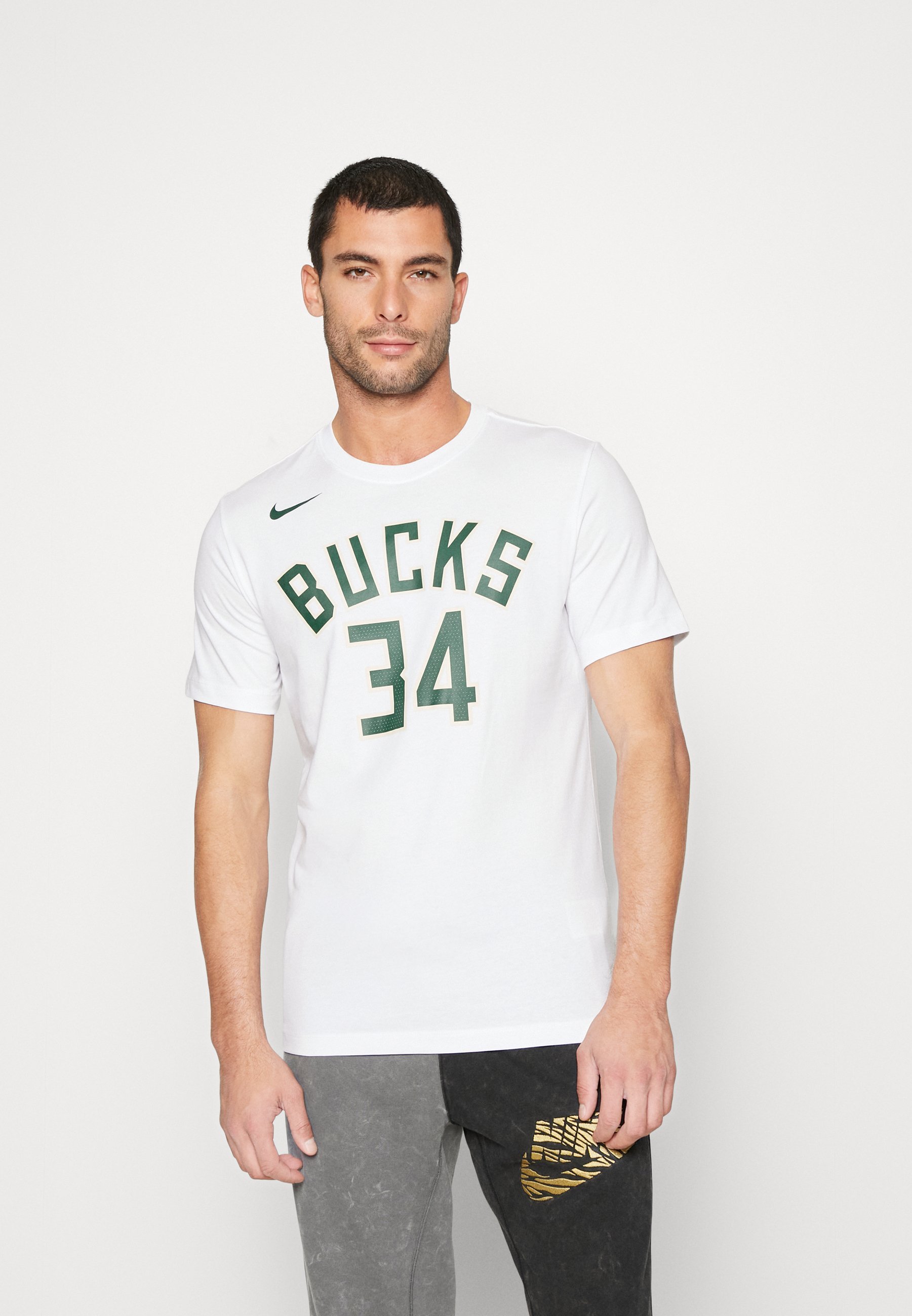Nike Performance NBA Giannis Antetokounmpo Milwaukee Bucks Naam en Nummer T-shirt - Bedrukt T-shirt - wit/Antetokounmpo