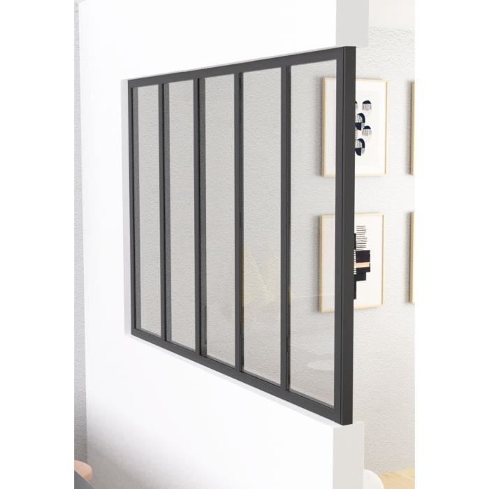 OPTIMUM Poteau de terminaison pour verrière Noir - 108 cm