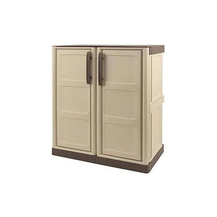 TOOD Aufbewahrungsschrank aus Kunststoff – Taupe/Ecru – 1 Ablage – Recycelbarer Kunststoff