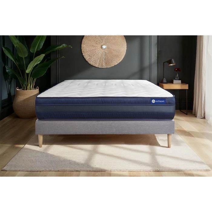 Matras en bedbodemset 90x190 cm - Grijze bedbodem (montage vereist) - Actimemo Tech