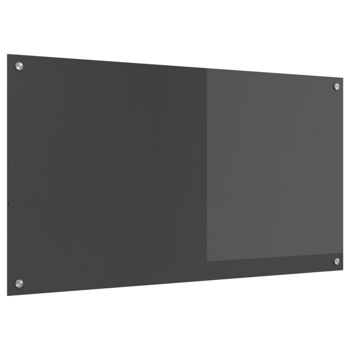 Panel antisalpicaduras de cocina - 110 x 60 cm - Cristal templado - Gris oscuro - Acabado mate