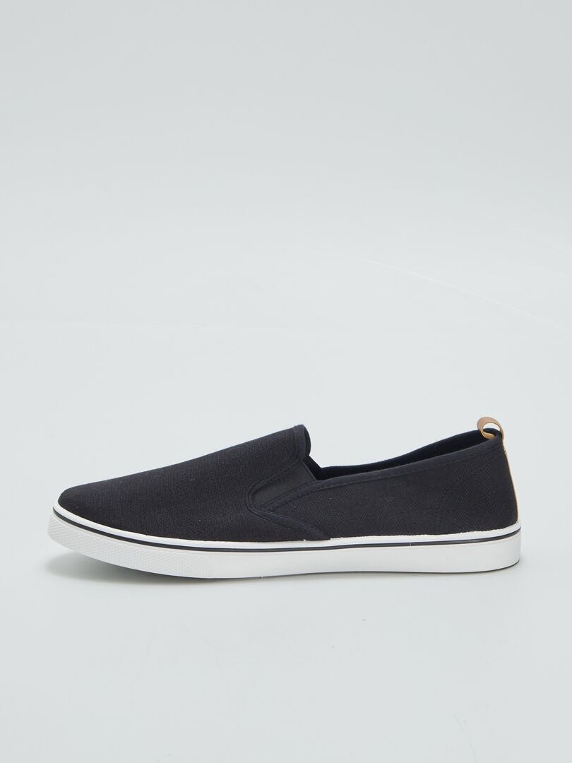 Zapatillas sin cordones de lona - NEGRAS