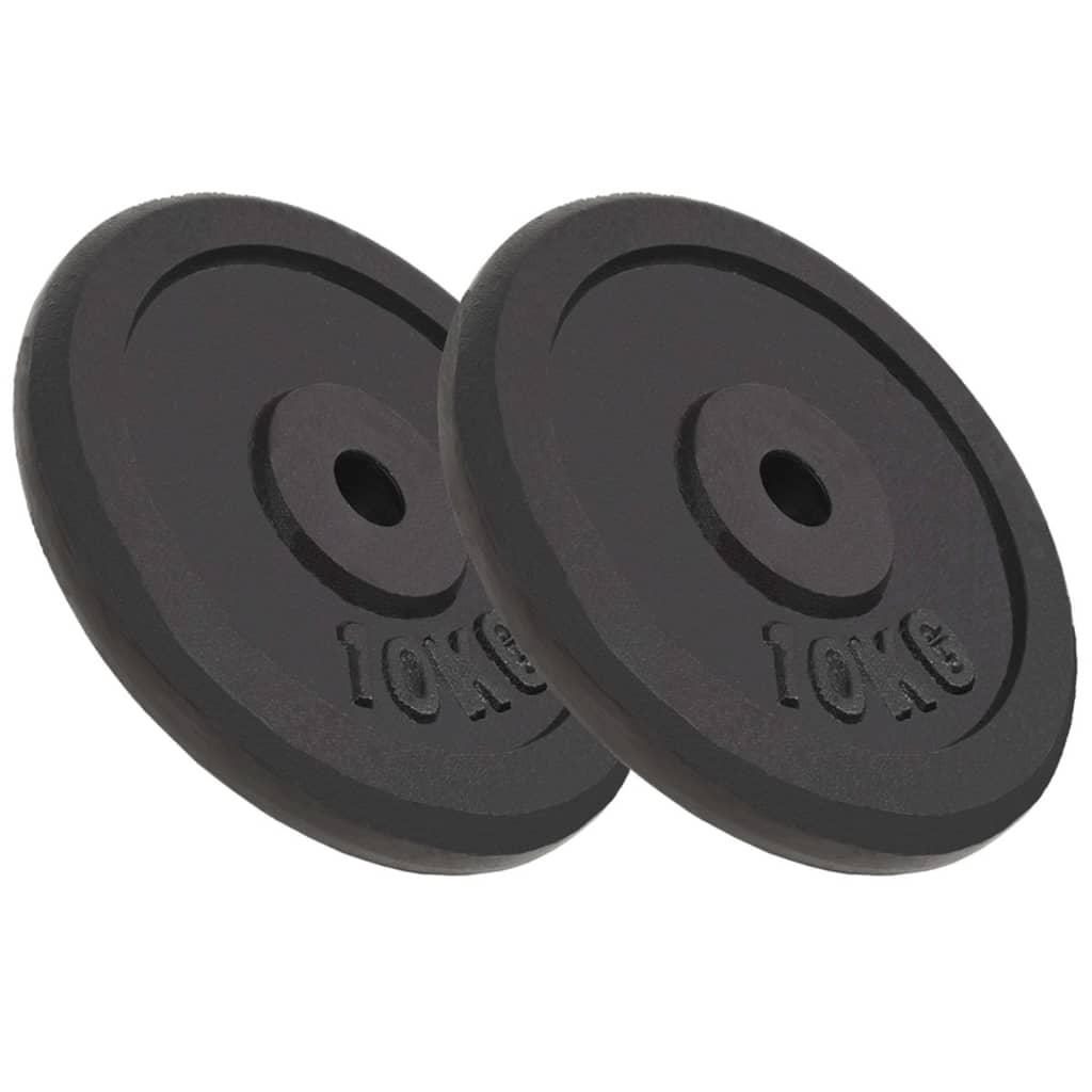  Vidaxl Gewichtsscheiben aus Gusseisen - 2 Stück 2 x 10 kg
