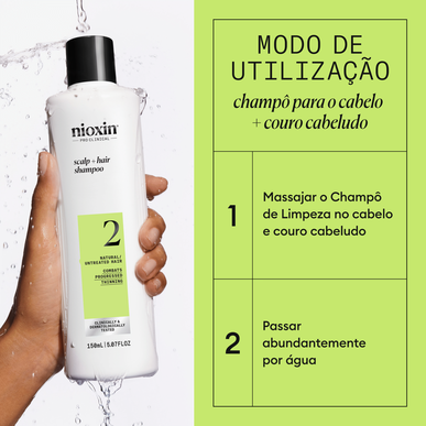 Nioxin Professionals Shampoo Scalp 2 Natural Untreated Hair Tynning Gavesett Hårsjampo Naturlig hår 300 ml 300 ml