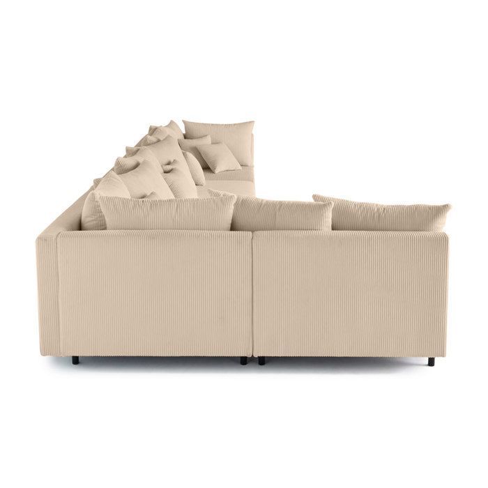 Edinburgh – Wendbares 5-Sitzer-Ecksofa – in Cord – Beige