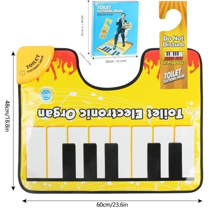 Alfombrilla para el inodoro, alfombrilla novedosa con sonido de piano, alfombrilla musical con forma de piano, alfombrilla con teclado de piano.