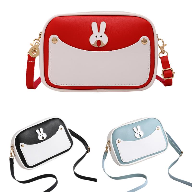 Sac bandoulière femme color block tendance, orné d'un motif lapin, style sac à main, nouveau sac messager mignon.