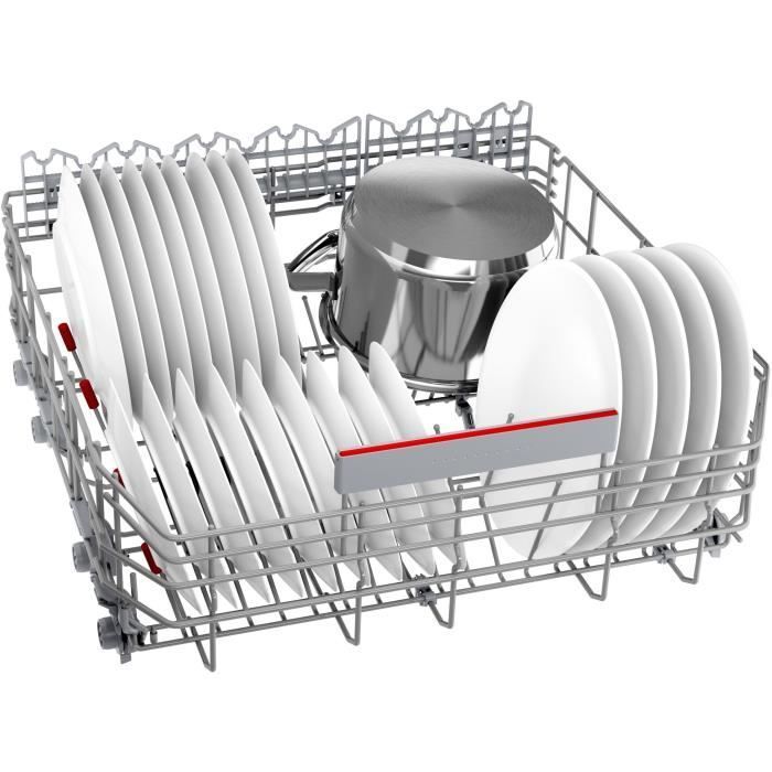 Lave-vaisselle pose libre BOSCH SMS6ZCI11F SER6 - 14 couverts - Induction - L60cm - 40 dB - Classe B - tiroir à couverts - Acier