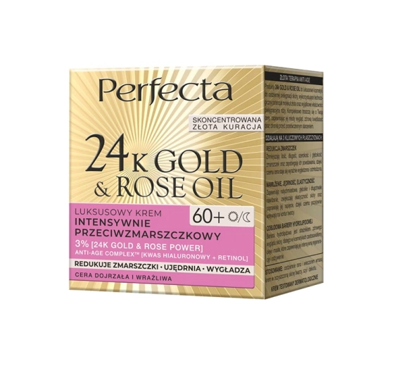 Perfecta Gold&Rose luksusowy krem przeciwzmarszczkowy na dzień i na noc 60  50ml