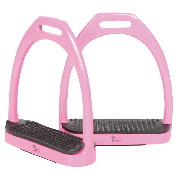 Staffe da equitazione in alluminio colorato Harry's Horse - Rosa - 12 cm