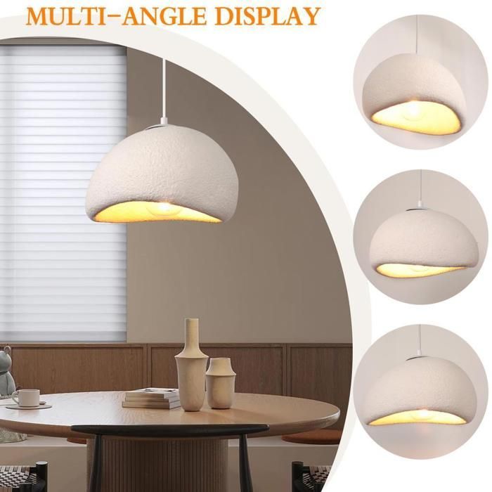WOTTES Modern Creative White Pendant Light, Vintage Metal Design Chandelier, E27 Lamp, 1 pc, Ø30cm, for Kitchen and Dining Room