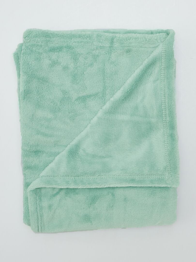 Effen fleece deken - BLAUW