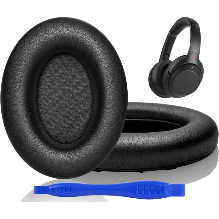 Almohadillas para auriculares supraaurales Sony WH-1000XM3 (WH1000XM3), almohadillas de espuma con espuma viscoelástica aislante del sonido, color negro.