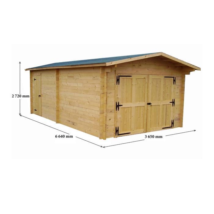 Garaje de madera maciza de 24,23 m²