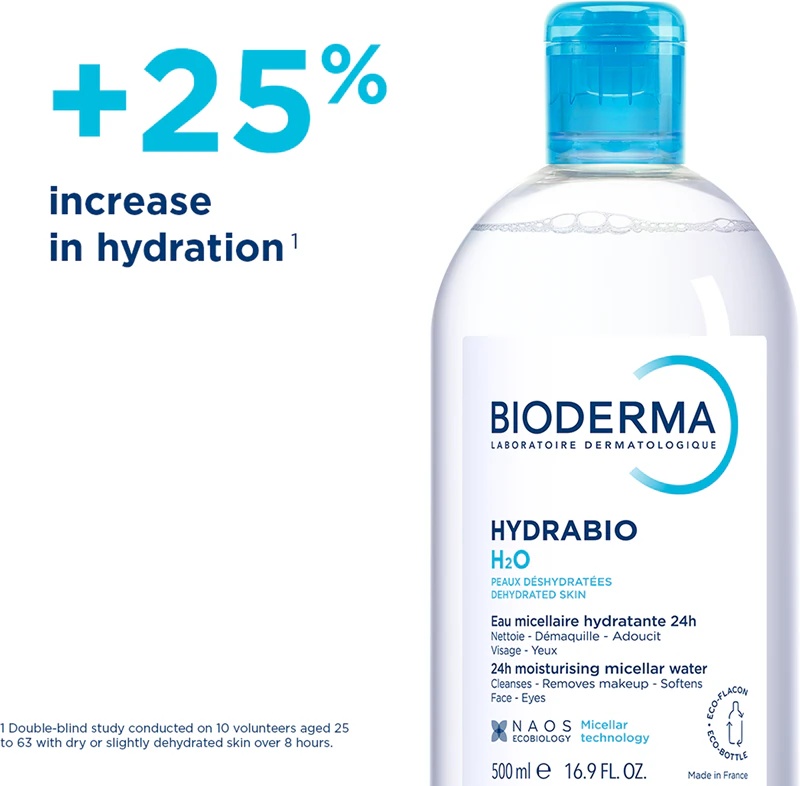 Bioderma Hydrabio H2O attīrošs micelārais šķidrums dehidrētai ādai