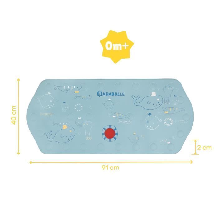Tappetino da bagno antiscivolo Badabulle XXL con indicatore di temperatura, lungo 91 cm.