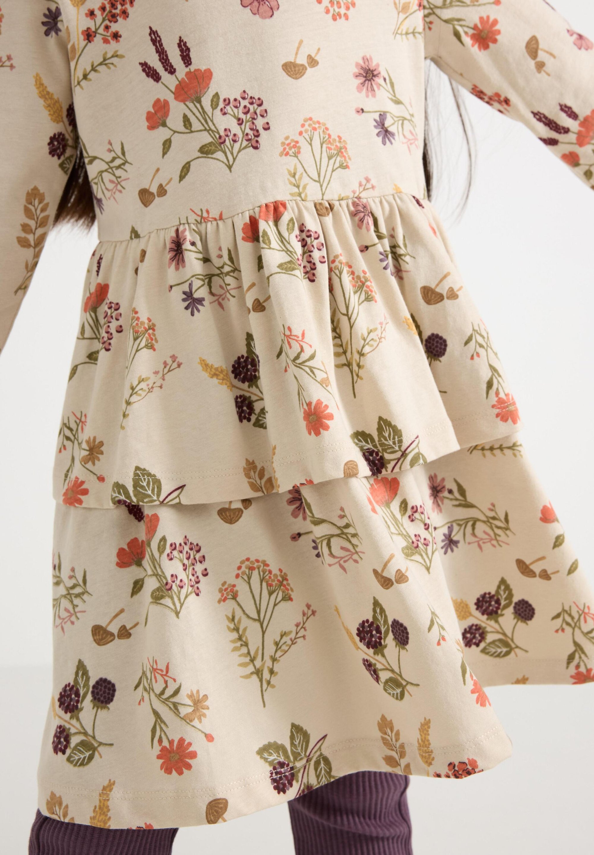 Lindex PEPLUM - Jersey jurk - lichtbeige