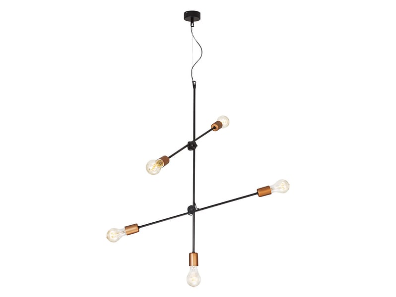 Lampa wisząca Sticks 5-punktowa stalowa czarna