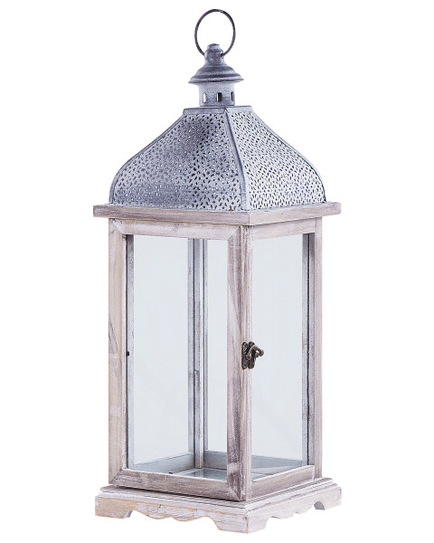 Lampion dekoracyjny 47 cm metal biały