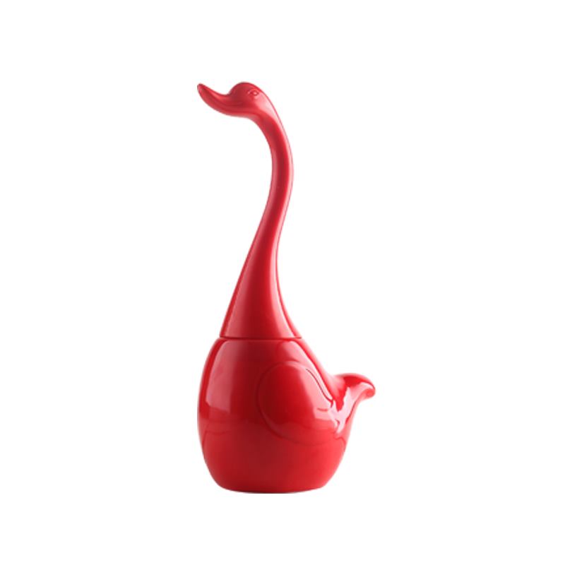Cepillo de limpieza de cerámica con forma de cisne, mango largo de plástico, cepillo de inodoro de cerámica, juego de accesorios de baño para decoración del hogar
