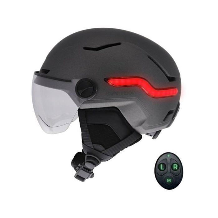 Tnb URBAN MOOV VIZION LED-Fahrradhelm mit automatischem Bremslicht – Grau – L