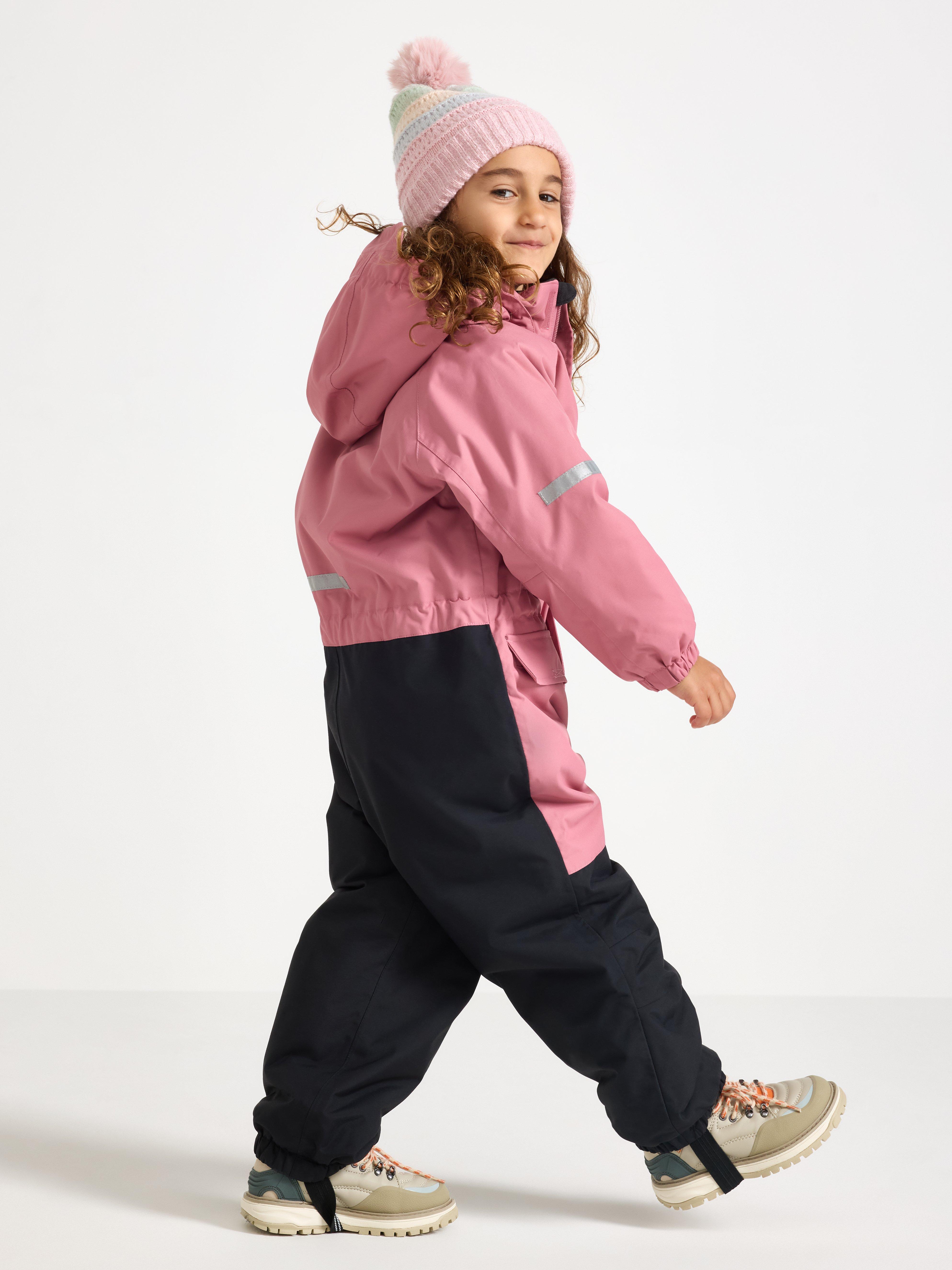 Combinaison imperméable rembourrée rose poudré