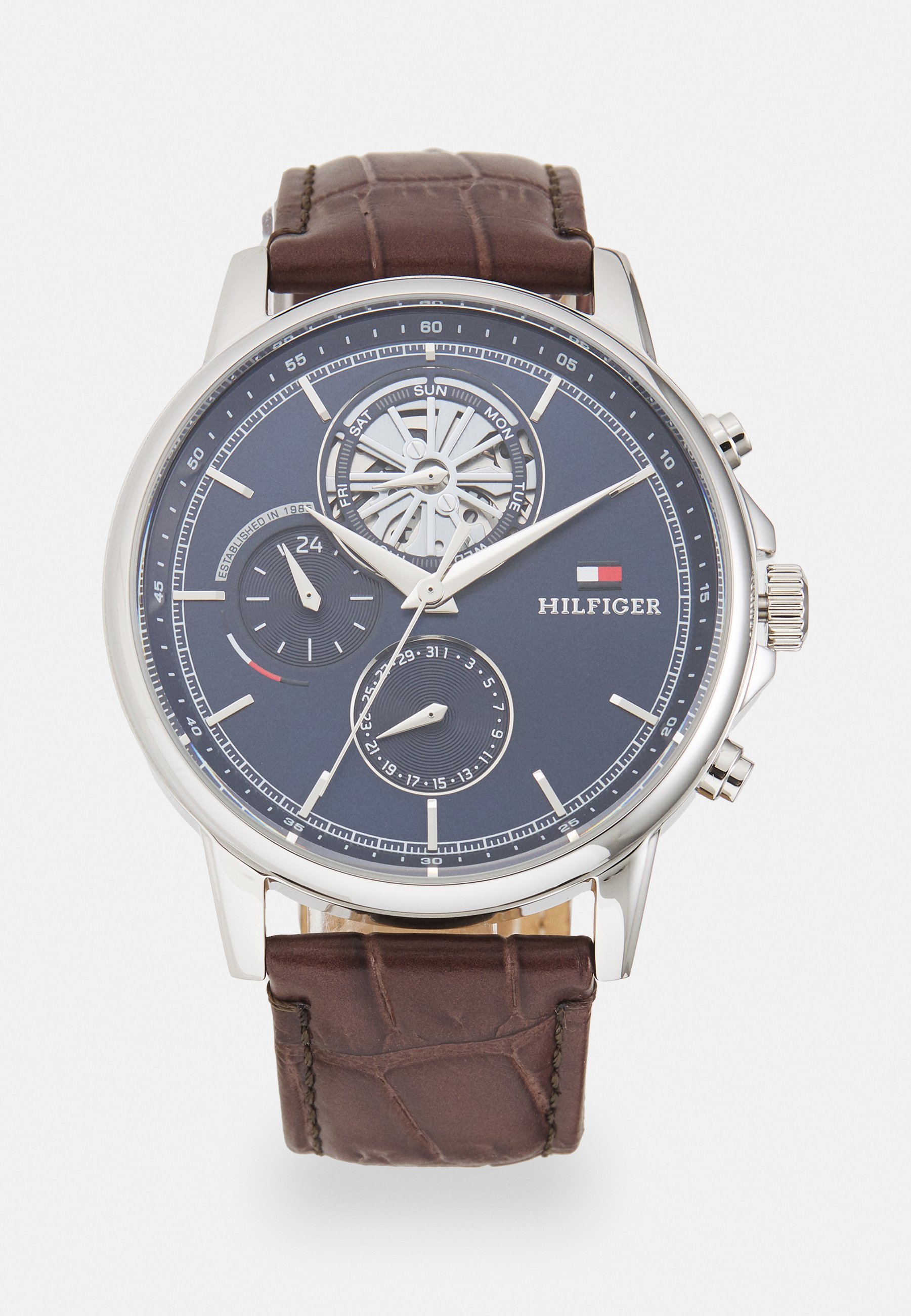 Montre chronographe Tommy Hilfiger STEWART - marron foncé/bleu