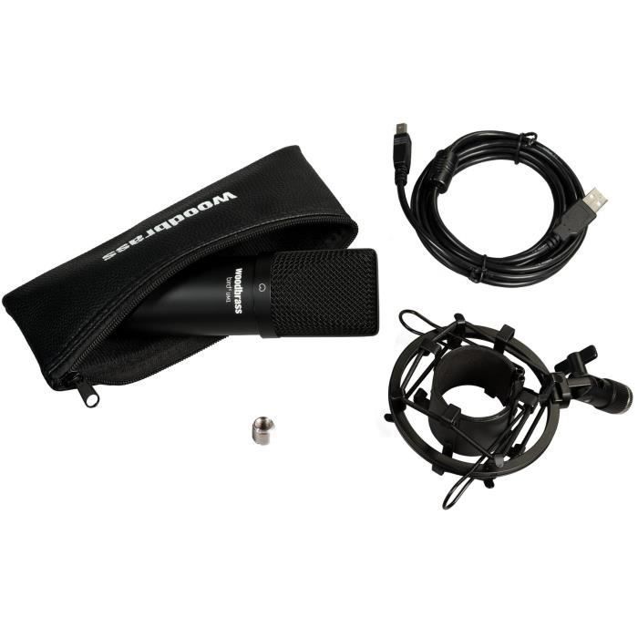 USB Microphone - WOODBRASS - UM1 - Cardioid - Black - Home Studio Recording