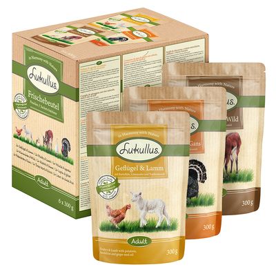 Confezione risparmio di bustine Lukullus da 24 x 300 g